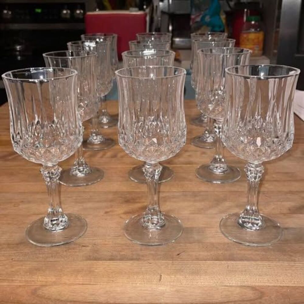 Cristal d'Arques Longchamp Crystal Wine Glasses - Set of 12